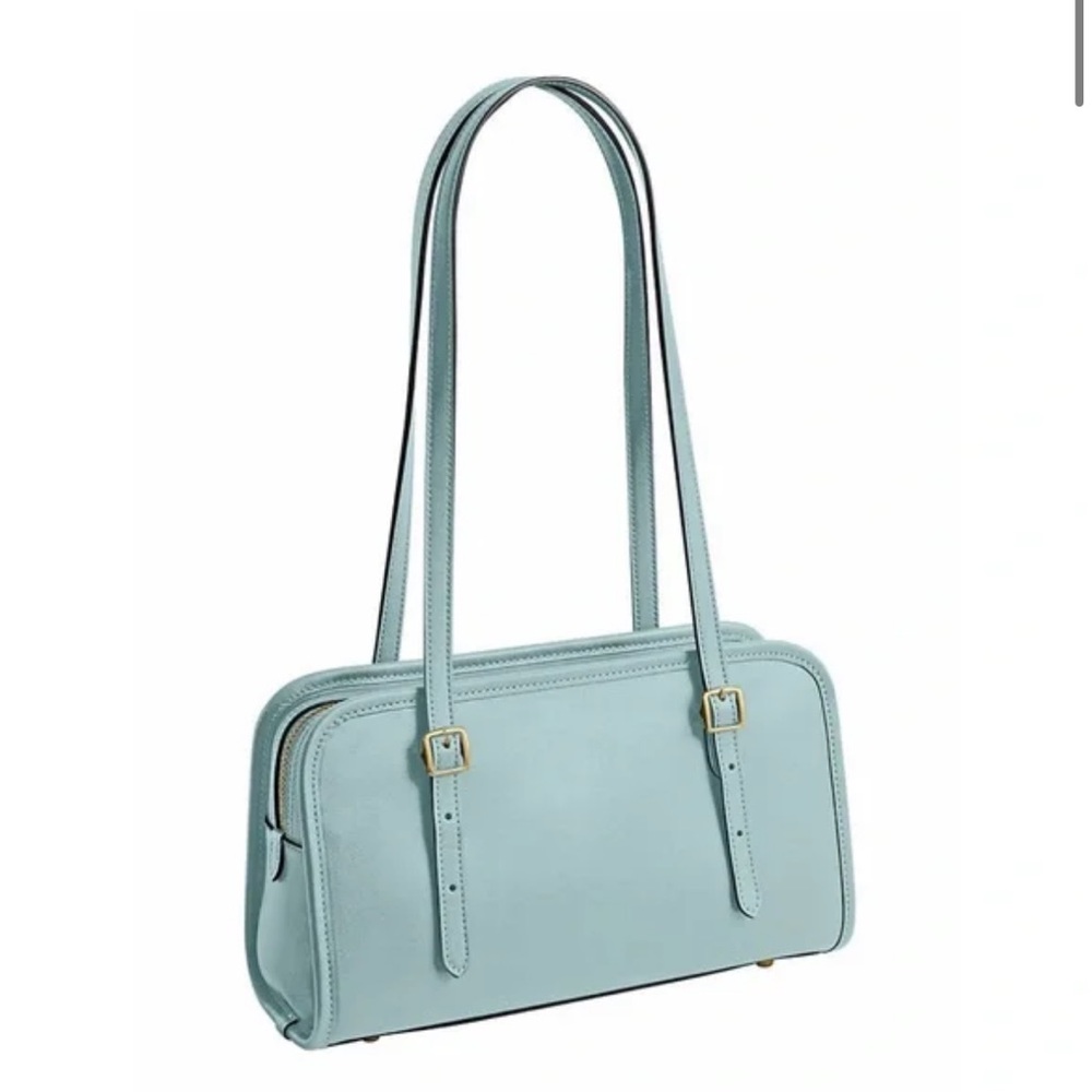 Coach Swing Zip 20 Light Blue Leather Bag Glovetanned - Picture 6 of 7